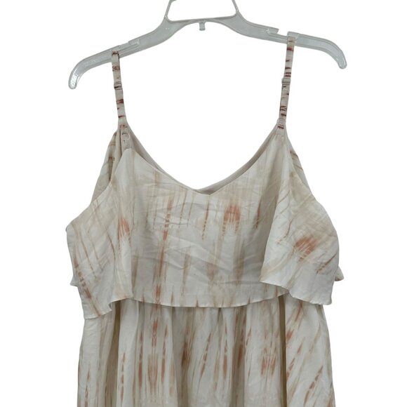 Motherhood Maternity 1X Tie Dye Maxi Dress White Red Layered Party Casual Long - Picture 5 of 9